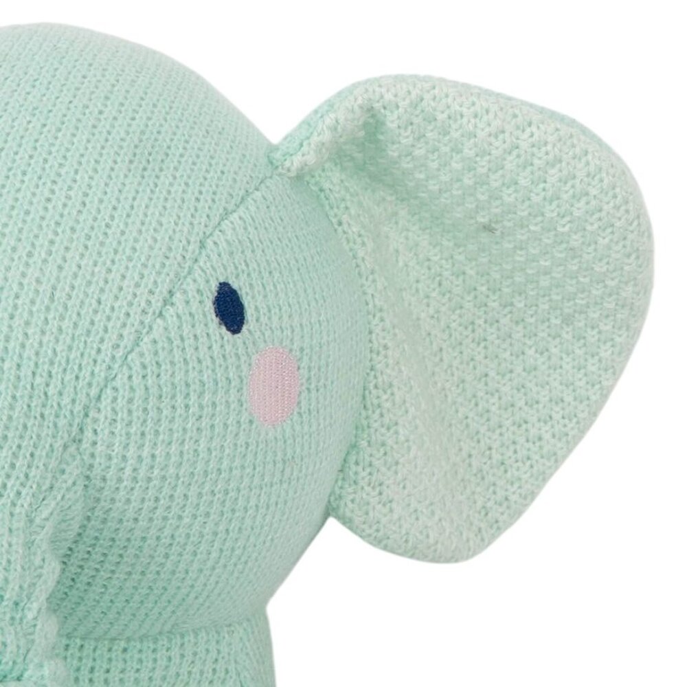 Cloud Island Knit Elephant 21" Mint Green Stuffed Animal Toy Large Floppy Ears - Picture 4 of 8